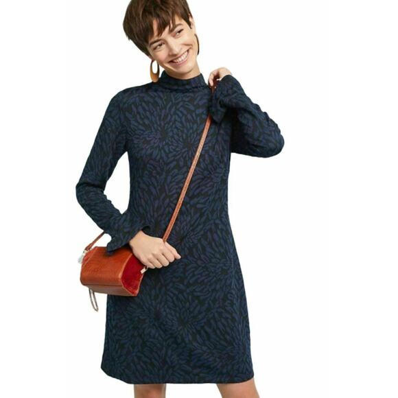 Anthropologie Hutch Womens Michaela Sweater Dress M Floral Textured Whimsigoth - Picture 1 of 11